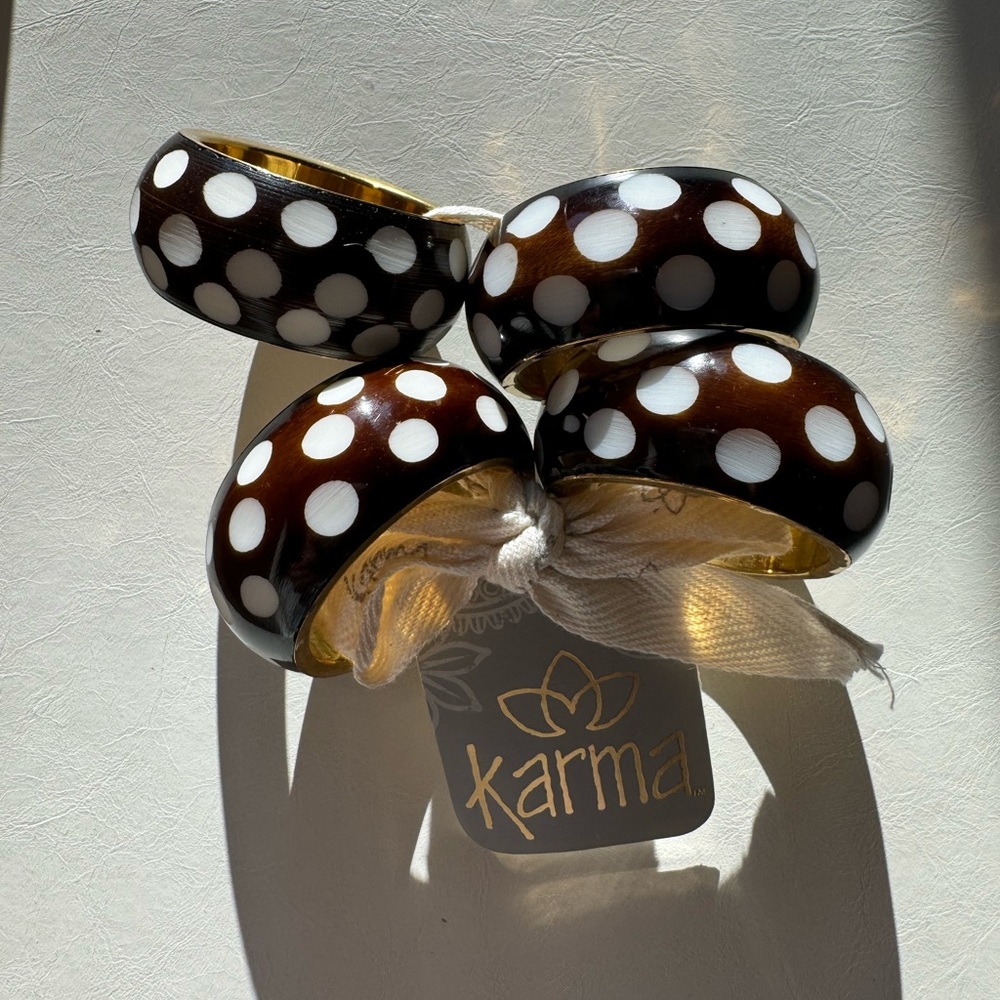 Karma Spotted Resin Napkin Rings (4)